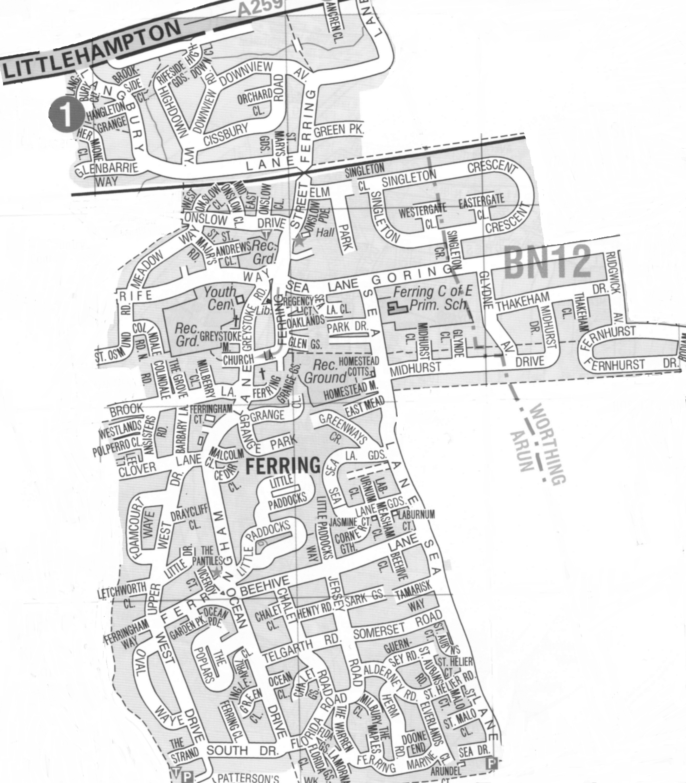 Worthing Direct Leaflet Distribution Services Ferring area delivery map