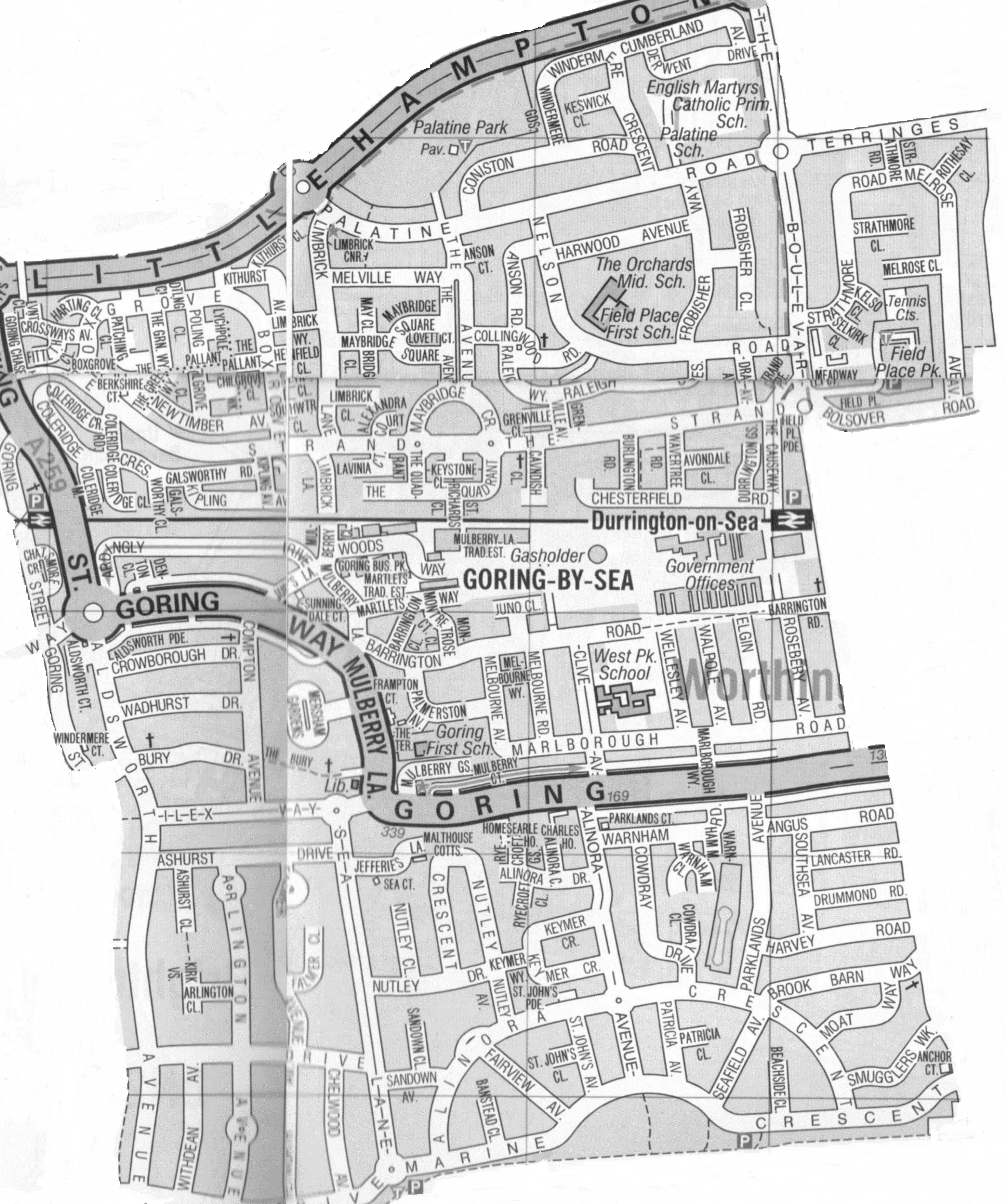 Worthing Direct Leaflet Distribution Services Goring-by-Sea delivery area map