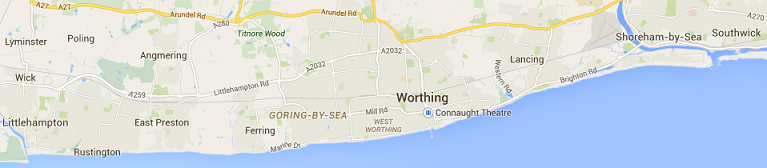 Worthing Direct Leaflet Distribution Services - Coverage map